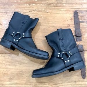 Frye Short Harness Motorcycle Mens Boots 10.5 BLK